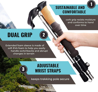 LetSurvive TrekForce™ 7075 Folding Hiking Stick